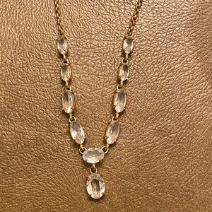 Swarovski Large Clear Crystal Necklace with Pendant Swan Signed. Bonus Earrings